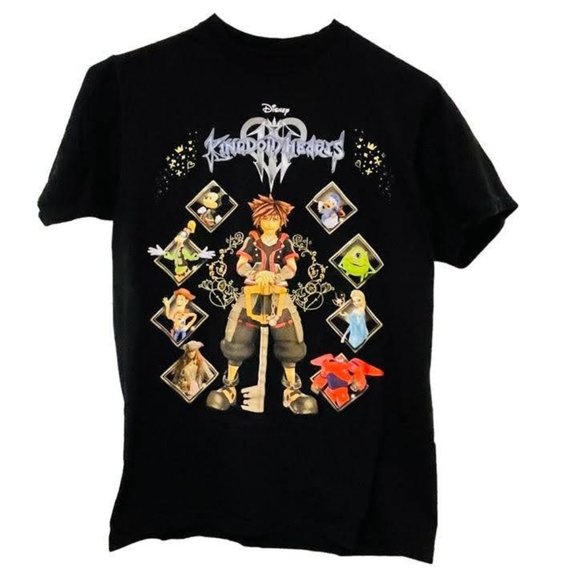 Disney Other - Disney Boys Anime Kingdom Hearts Short Sleeve T shirt Black Size Small